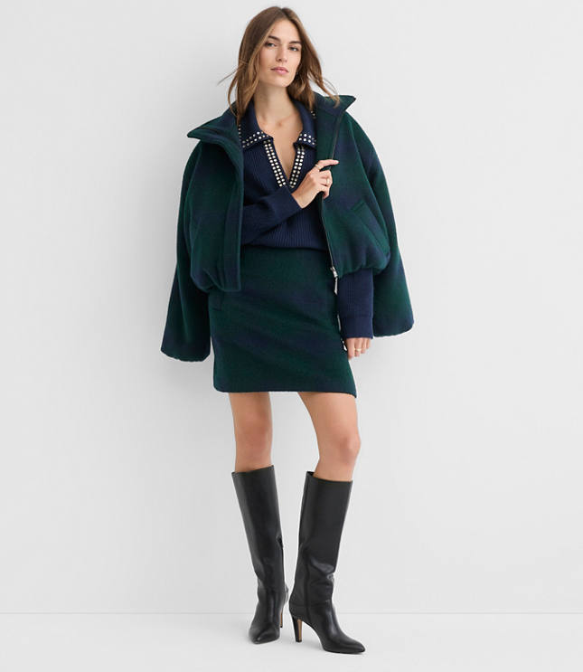 Petite Plaid Welt Pocket Mini Skirt