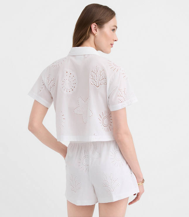 LOFT Beach Sea Eyelet Shirt