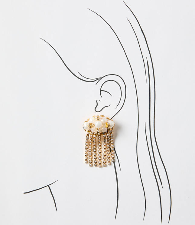 Italian Collection Pearlized Cluster Waterfall Earrings