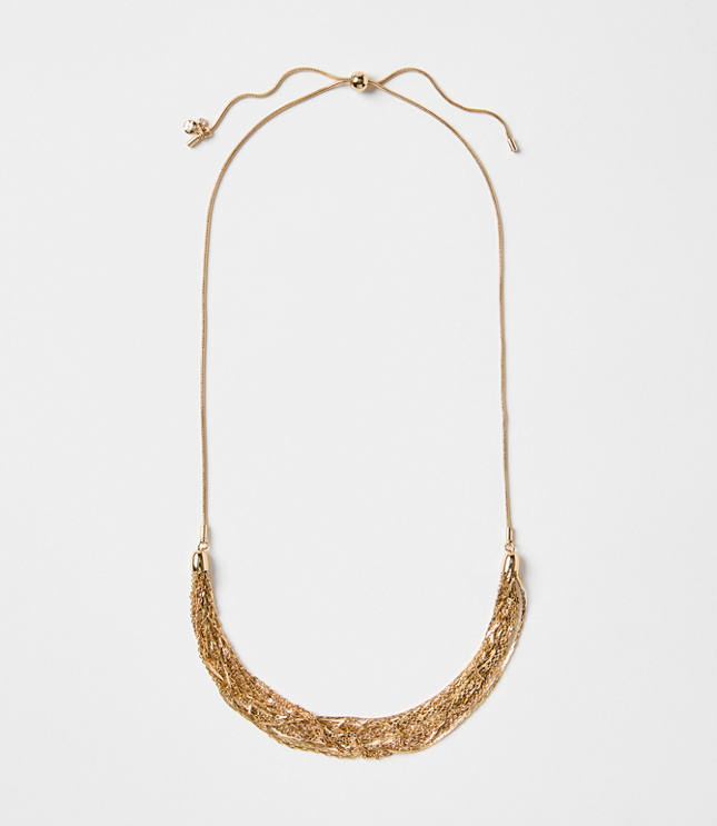 Multistrand Chain Pull Tie Necklace