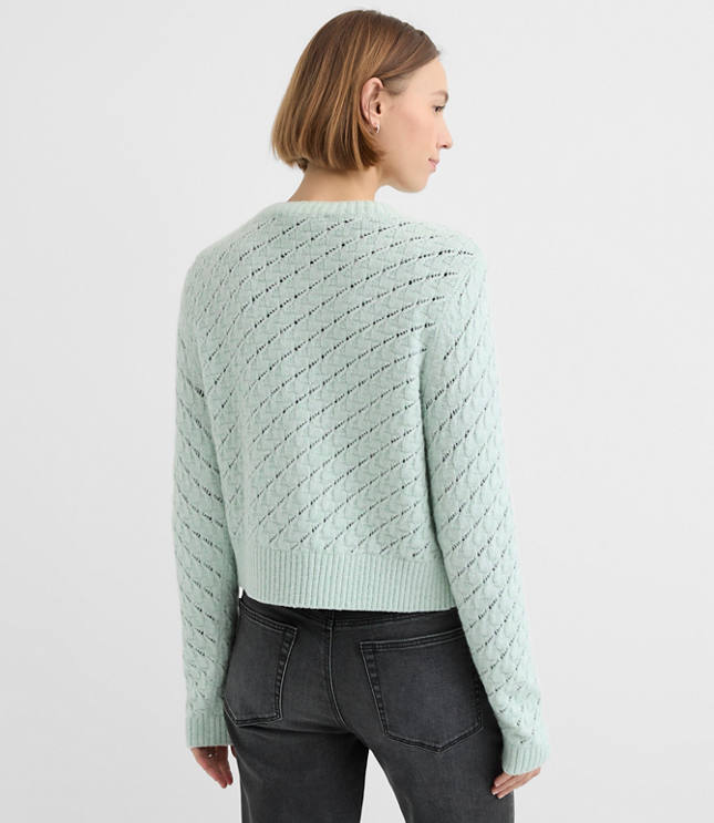 Petite Shimmer Pointelle Cardigan