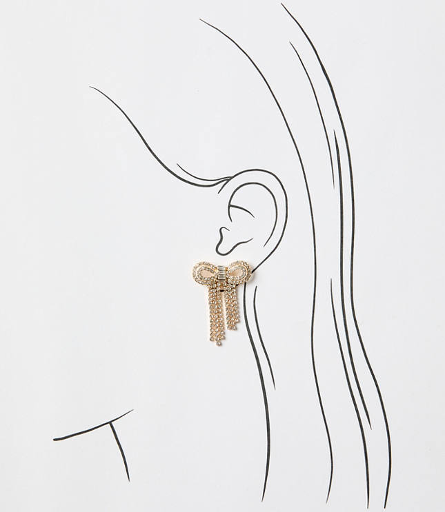 Crystal Bow Waterfall Earrings