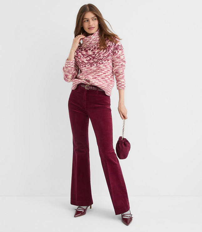 Petite Spacedye Fair Isle Turtleneck Sweater