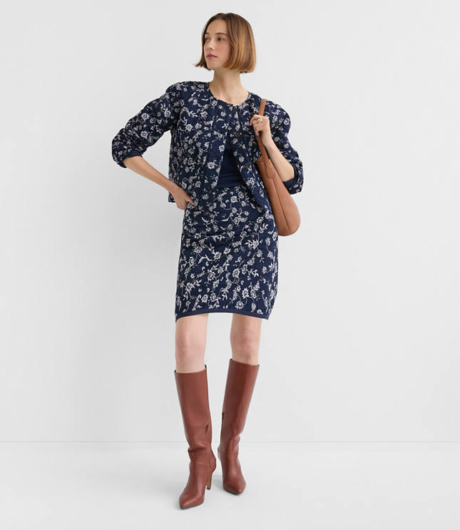 Floral Quilted Mini Skirt