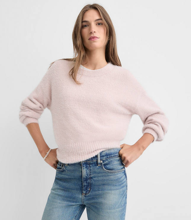 Petite Shimmer Fuzzy Sweater