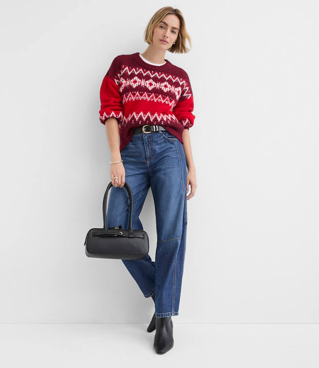 Petite Colorblock Fair Isle Sweater