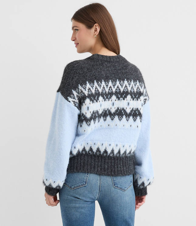 Petite Colorblock Fair Isle Sweater