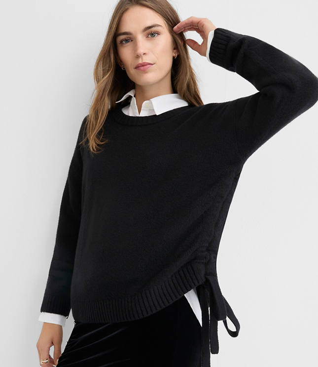 Petite Side Tie Sweater