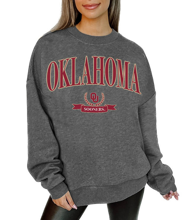 Gameday Couture Oklahoma Sooners Seal The Deal Fleece Crew Neck Pullover