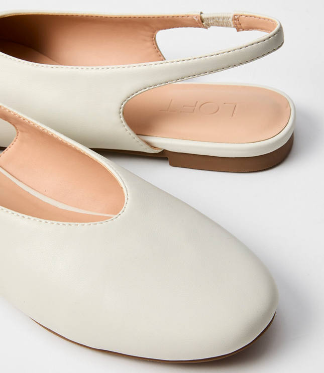 High Vamp Slingback Flats