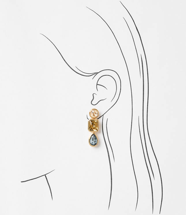 Sparkle Triple Drop Earrings