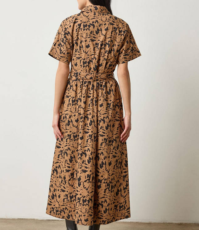 Lilla P Twill Collared Maxi Shirtdress