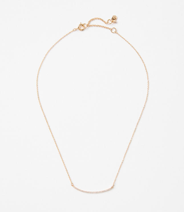 Pave Rounded Bar Necklace