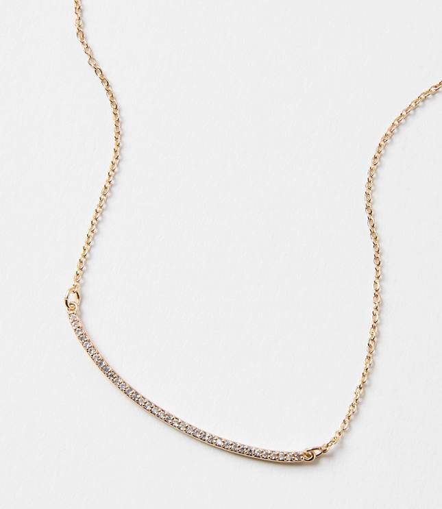 Pave Rounded Bar Necklace