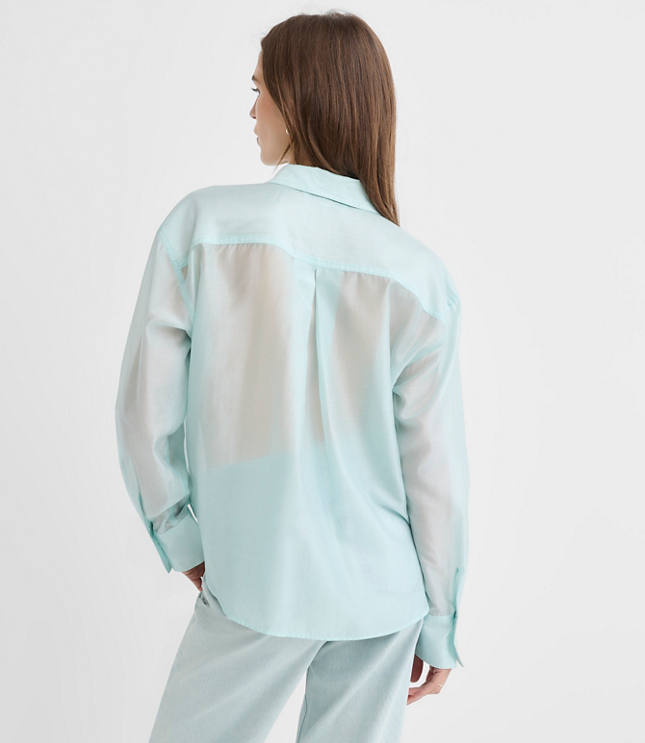 Petite Sheer Utility Everyday Shirt