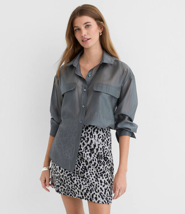 Petite Sheer Utility Everyday Shirt