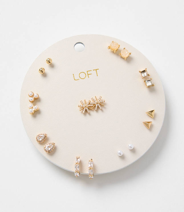 Pave Snowflake Stud Earring Set