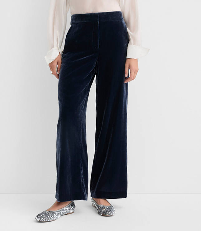Petite Clean Wide Leg Pants in Velvet