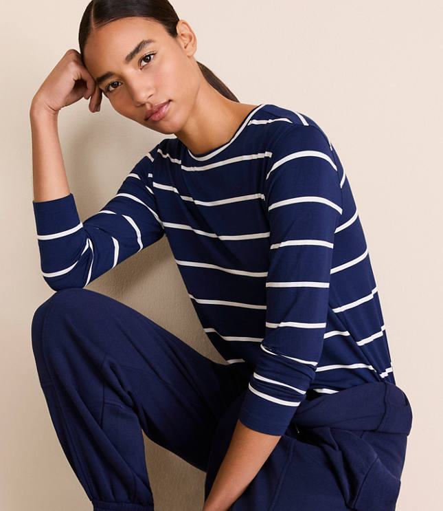 Lou & Grey Striped Essential Modal Long Sleeve Tee