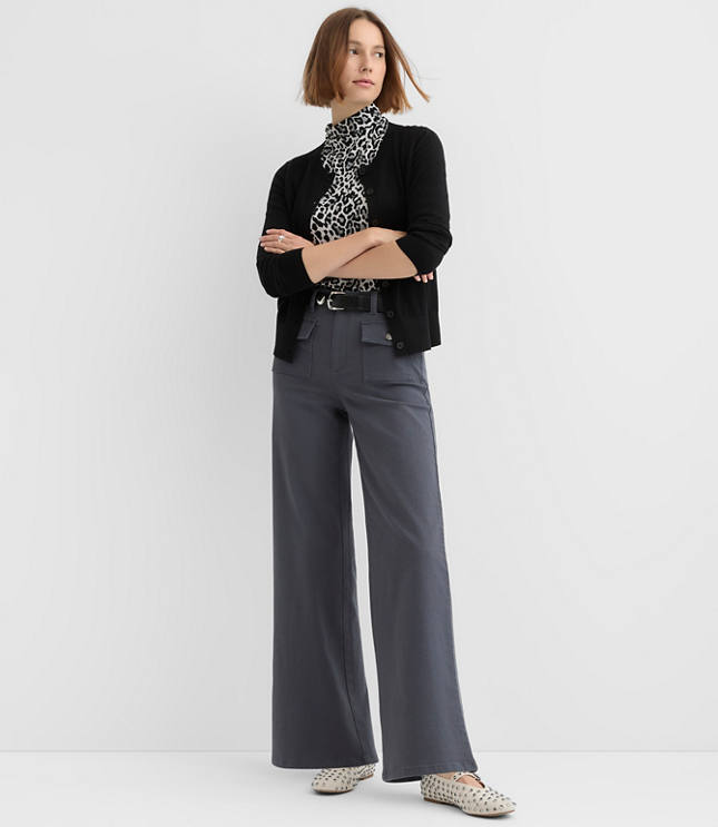 Tall Palmer Wide Leg Pants in Twill