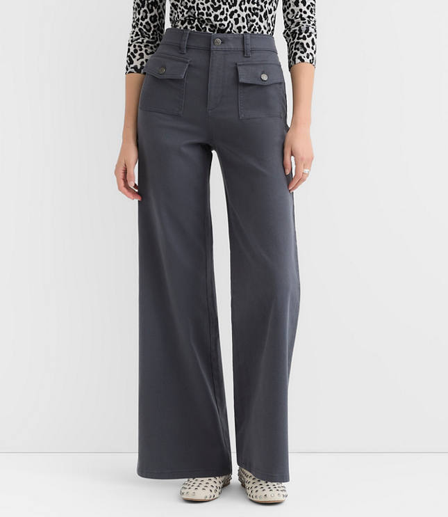 Tall Palmer Wide Leg Pants in Twill