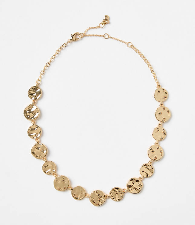 Molded Metal Circle Statement Necklace