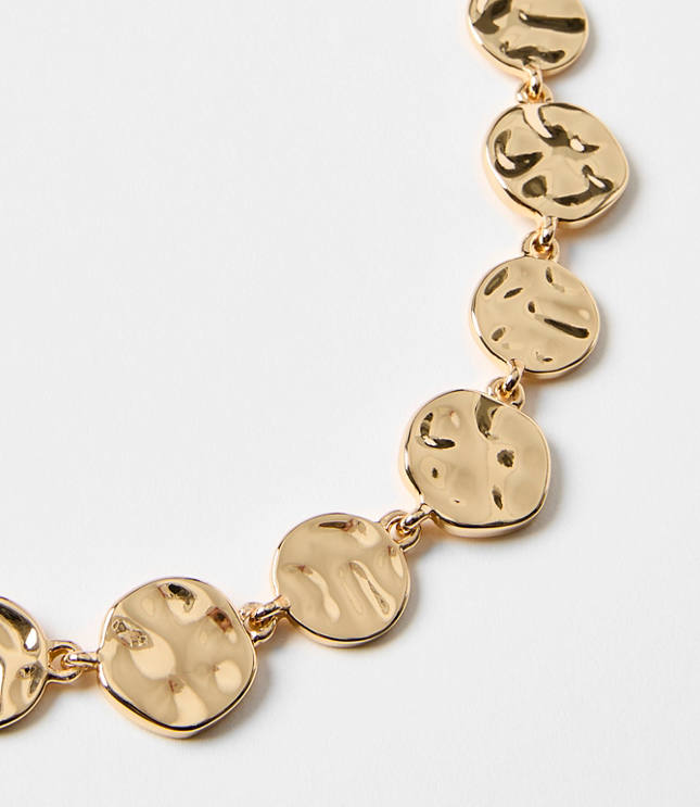 Molded Metal Circle Statement Necklace