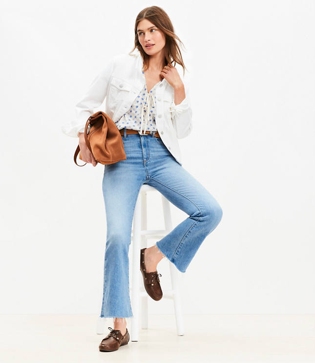 Petite Fresh Cut High Rise Kick Crop Jeans Authentic Light Indigo Wash