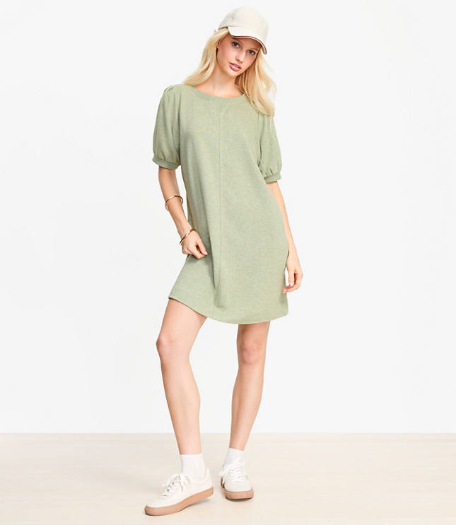Petite Short Sleeve Sweatshirt Mini Dress