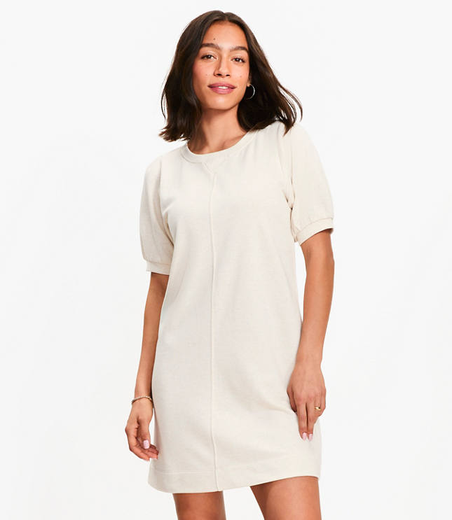 Petite Short Sleeve Sweatshirt Mini Dress