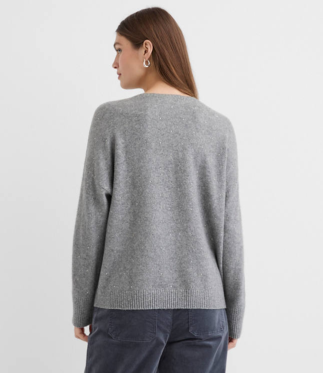 Sparkle V-Neck Relaxed Everyday Sweater