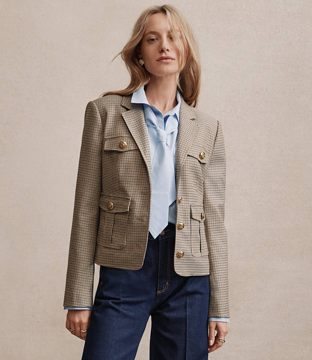 Petite Plaid Eisenhower Jacket
