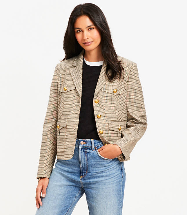 Loft Plaid Eisenhower Jacket