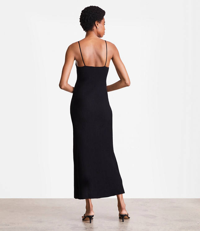 Petite LOFT Versa Ribbed Strappy Midi Dress