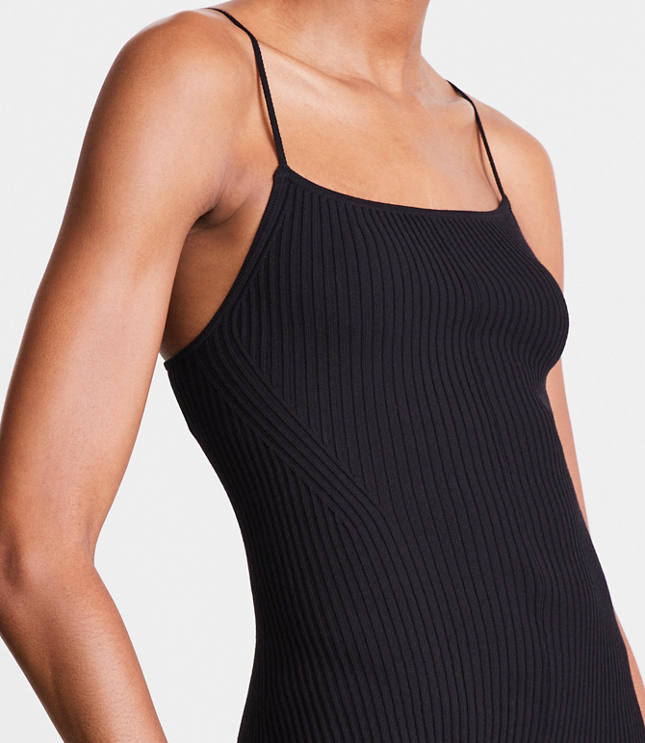 Petite LOFT Versa Ribbed Strappy Midi Dress