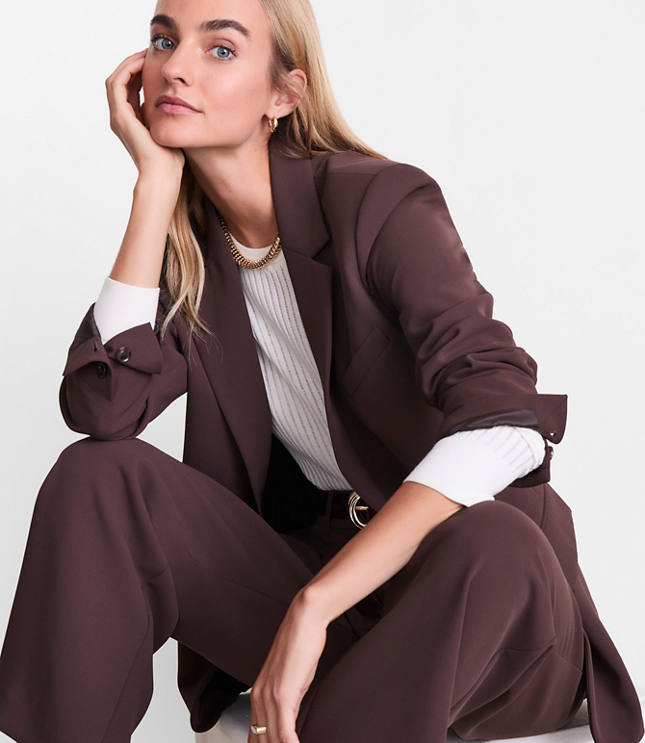 LOFT Versa Crepe Drape Relaxed Blazer