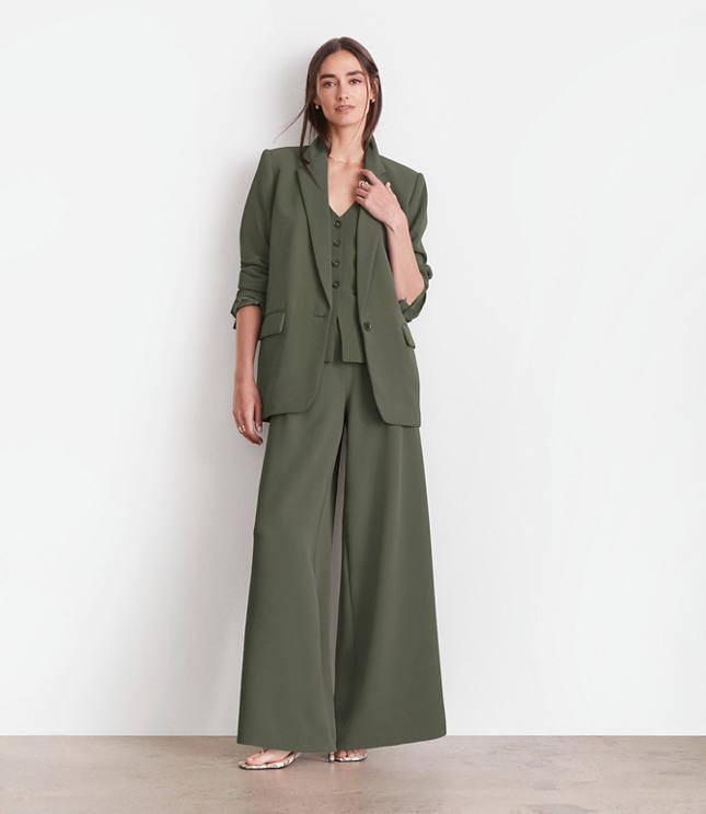 Loft LOFT Versa Crepe Drape Relaxed Blazer