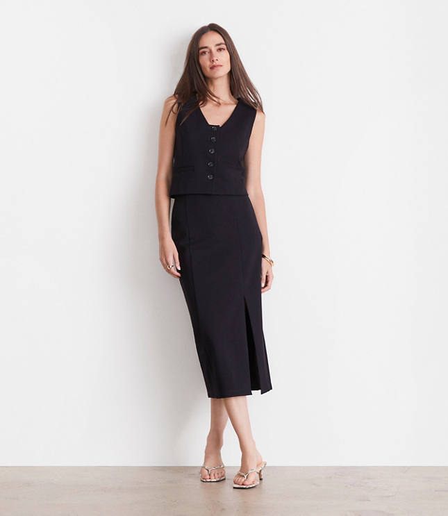 Petite LOFT Versa Ponte Pocket Vest