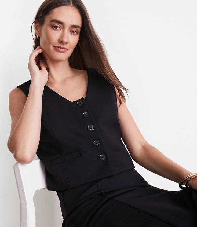 Petite LOFT Versa Ponte Pocket Vest