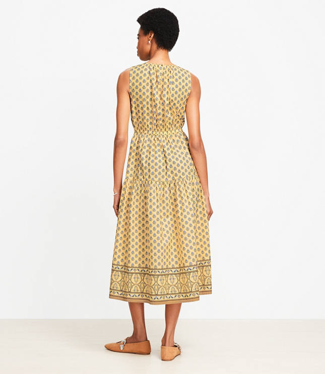 Garden Poplin Tiered Midi Dress