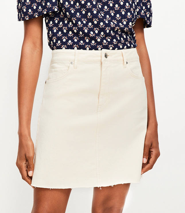 Fresh Cut Denim Mini Skirt in Ivory