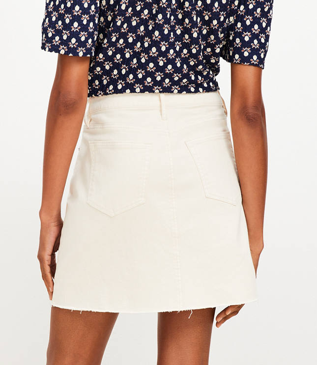 Fresh Cut Denim Mini Skirt Ivory
