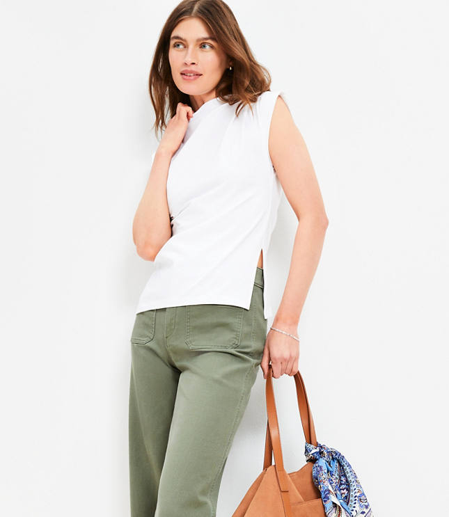 Petite Pleated Side Slit Top