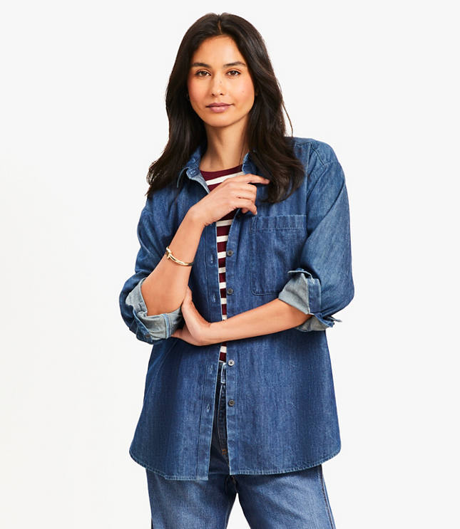 Chambray Everyday Oversized Pocket Shirt