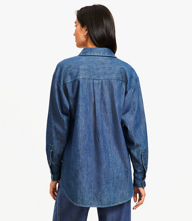 Chambray Everyday Oversized Pocket Shirt