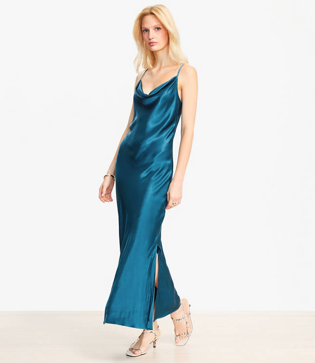 Cowl Midi Slip Dress