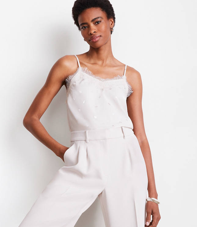 Petite LOFT Versa Gingko Lace Cami