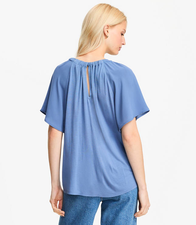 Cutout Mixed Media Blouse