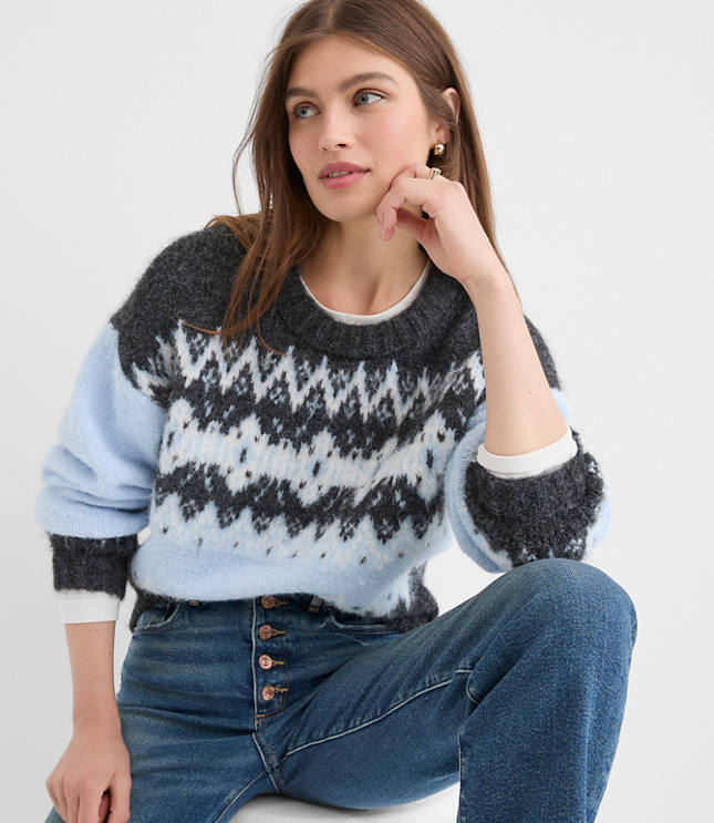 Colorblock Fair Isle Sweater