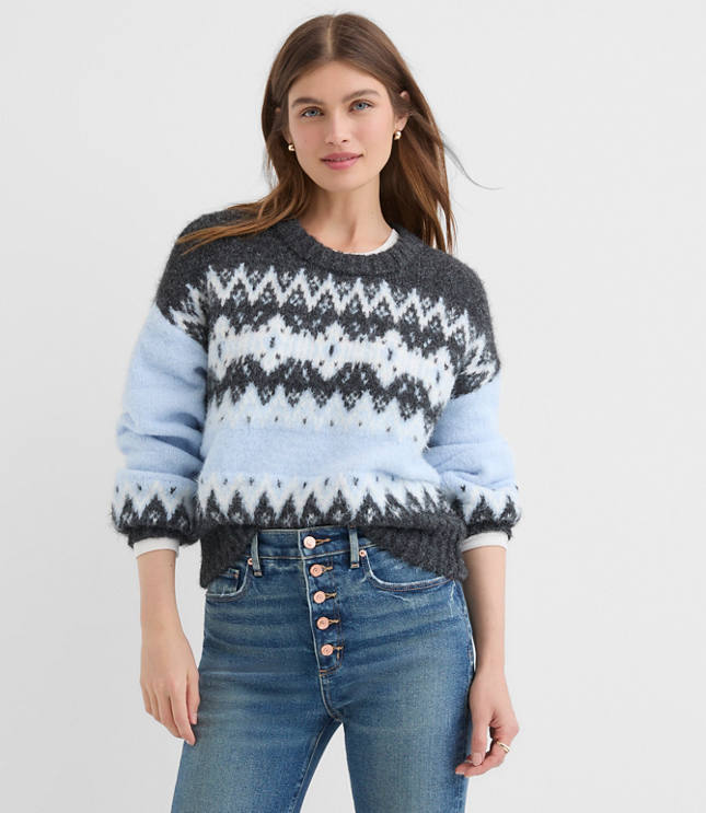 Colorblock Fair Isle Sweater